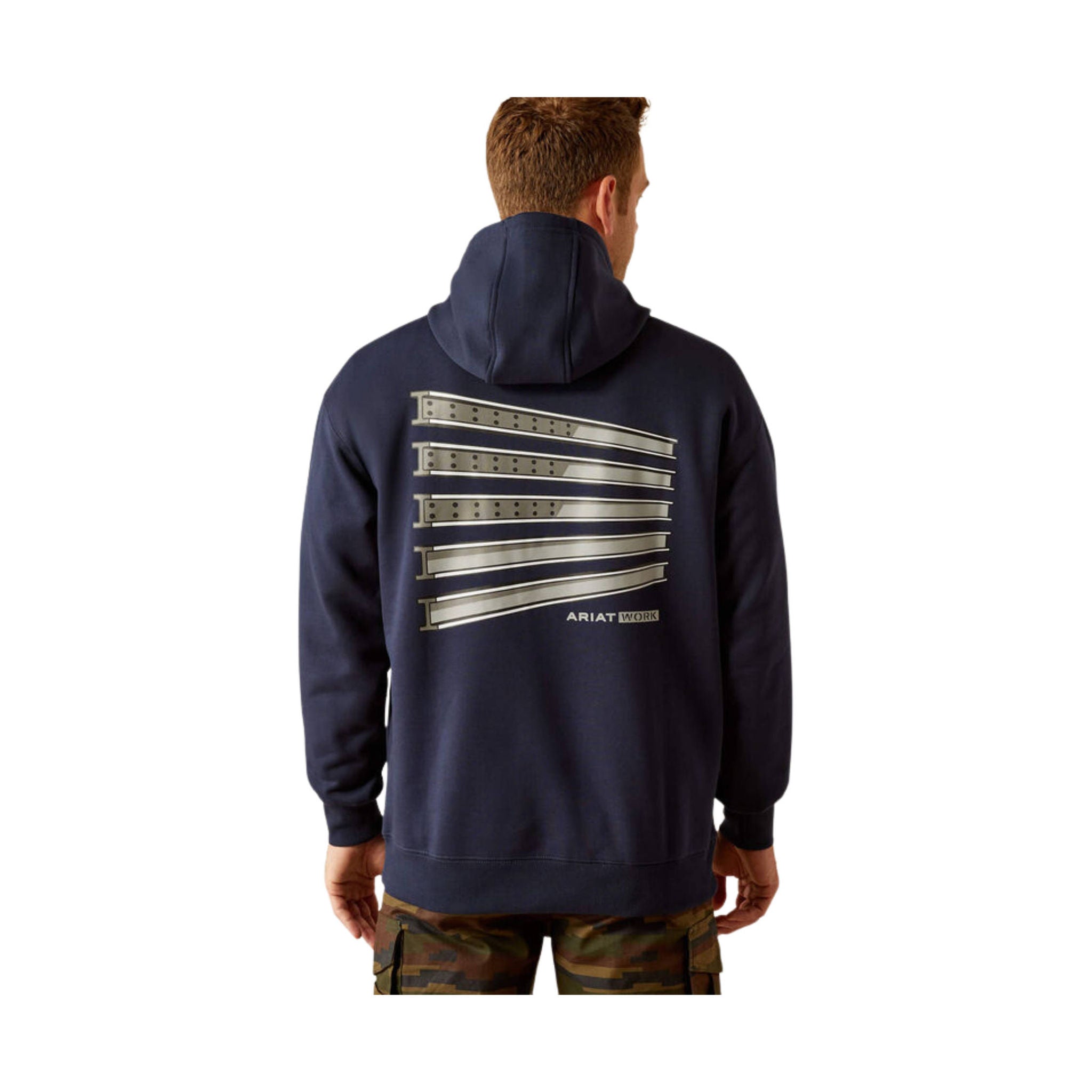Ariat Men's Workman Beams Hoodie - Navy by Lenny's Shoe & Apparel