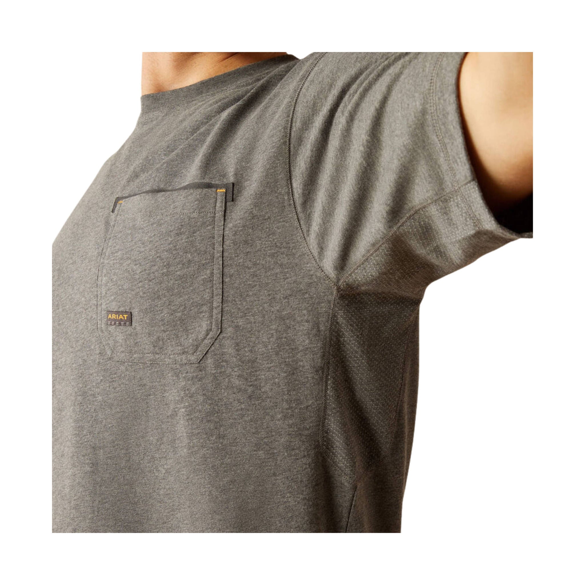 Ariat Men's Workman Beams T Shirt - Medium Charcoal Heather Grey by Lenny's Shoe & Apparel
