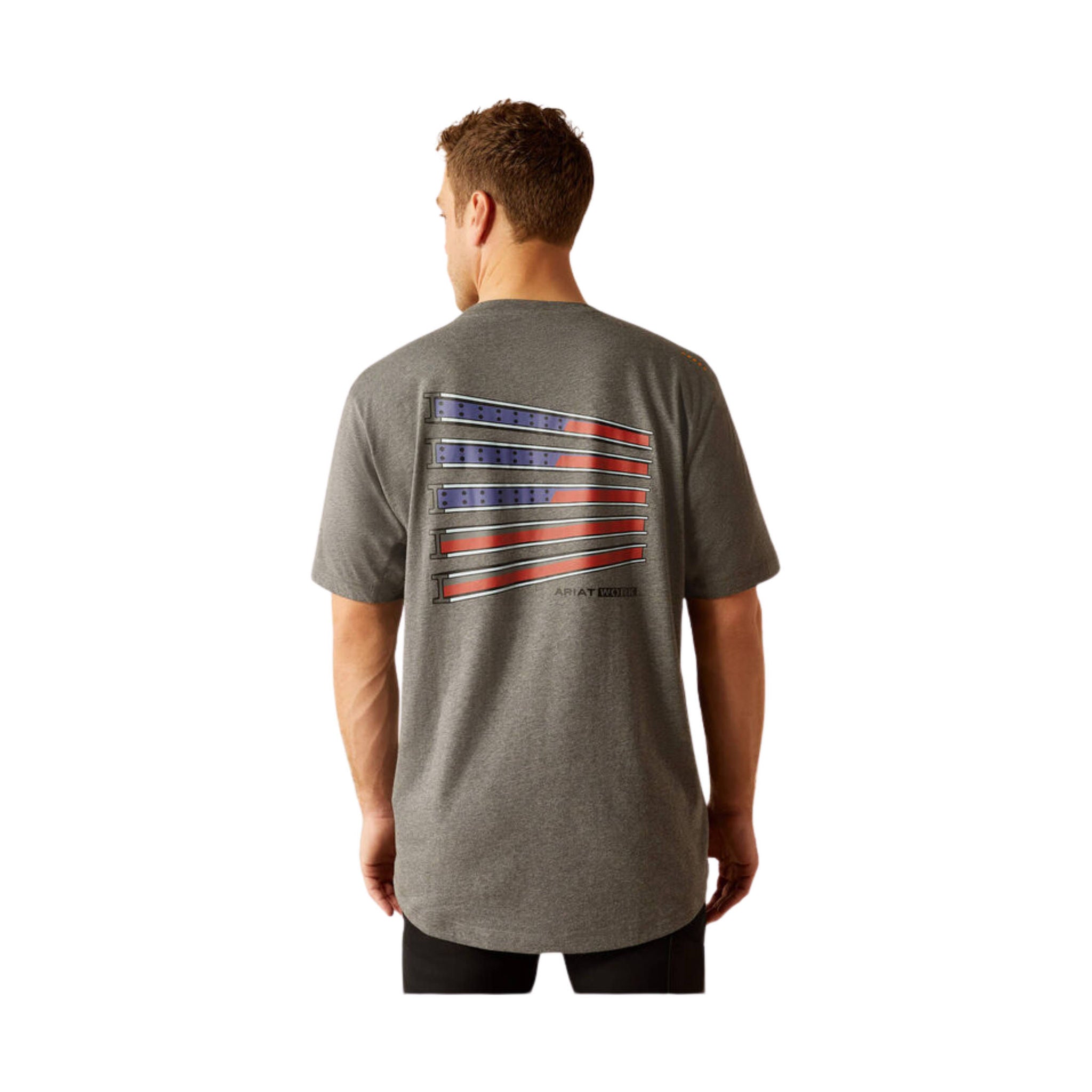 Ariat Men's Workman Beams T Shirt - Medium Charcoal Heather Grey by Lenny's Shoe & Apparel