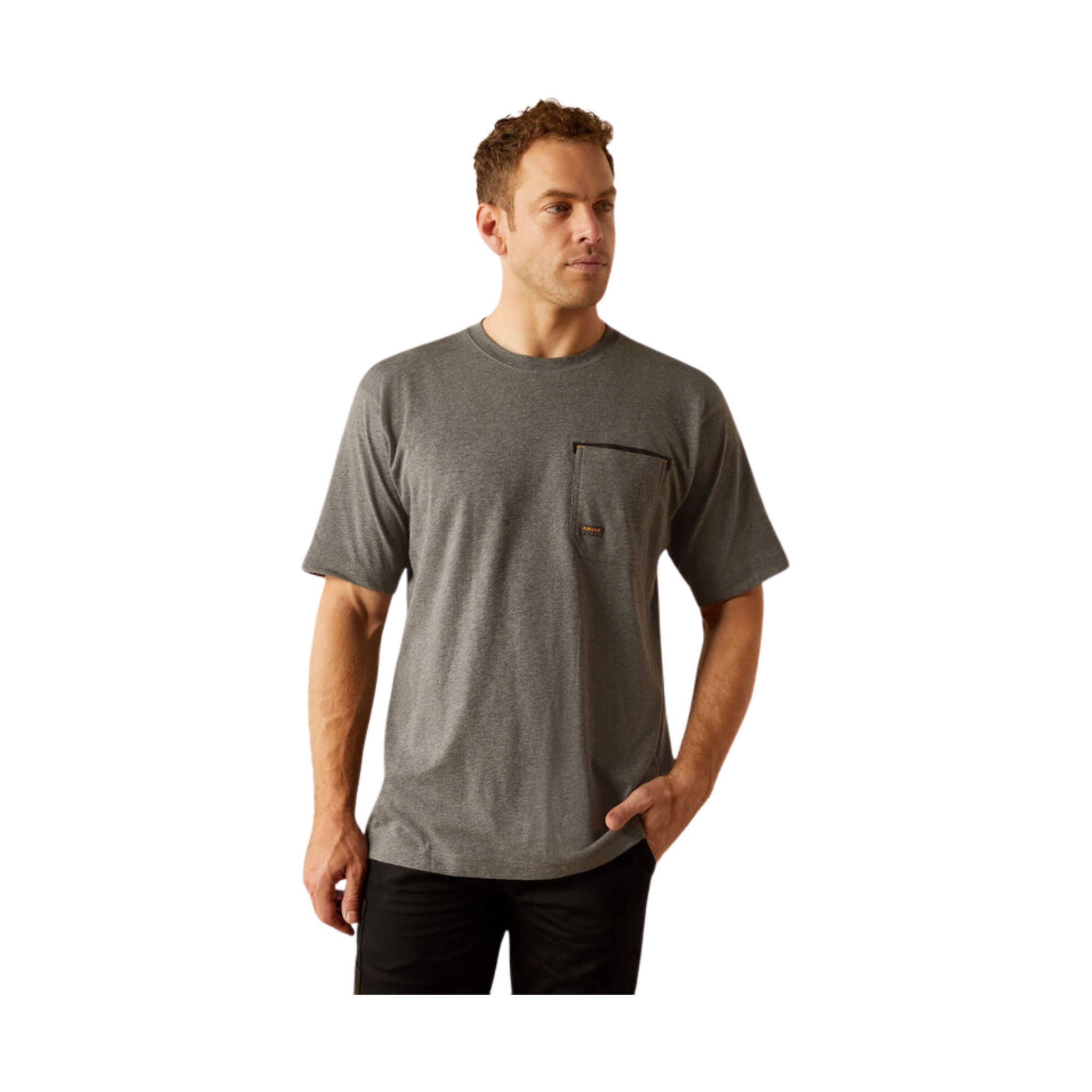 Ariat Men's Workman Beams T Shirt - Medium Charcoal Heather Grey by Lenny's Shoe & Apparel