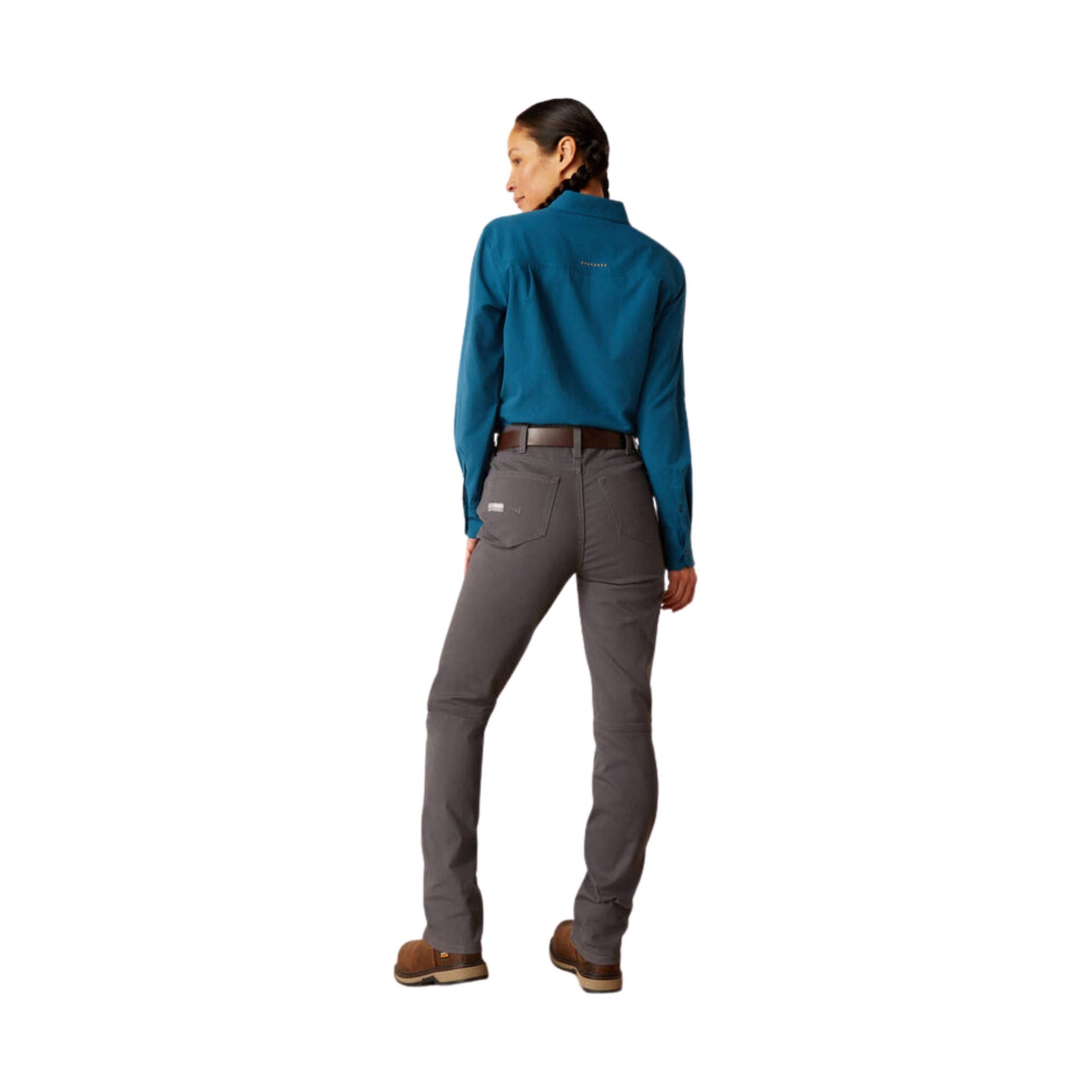 Ariat Women's Rebar PR Dura Stretrch Made Tough Double Front Straight Pant - Grey by Lenny's Shoe & Apparel