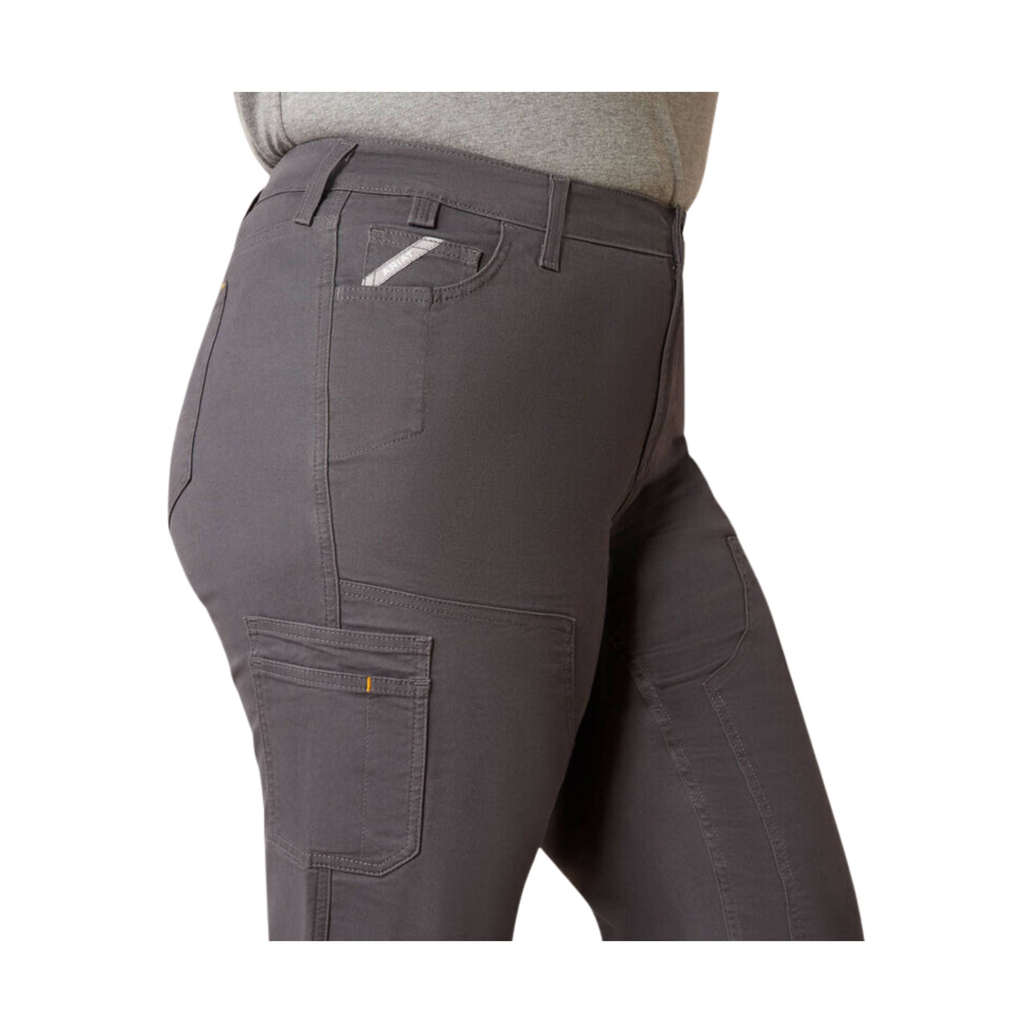 Ariat Women's Rebar PR Dura Stretrch Made Tough Double Front Straight Pant - Grey by Lenny's Shoe & Apparel