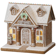 Lighted Post Office Gingerbread House