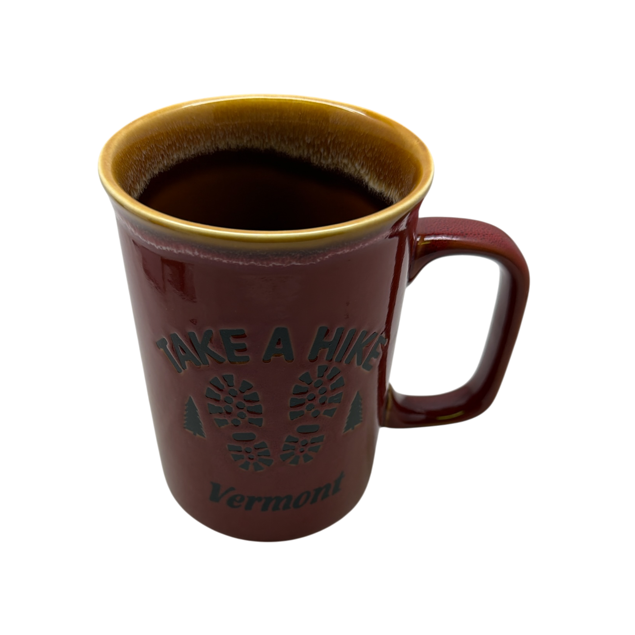 Take a Hike - Vermont - Drip Glaze Mug - Red