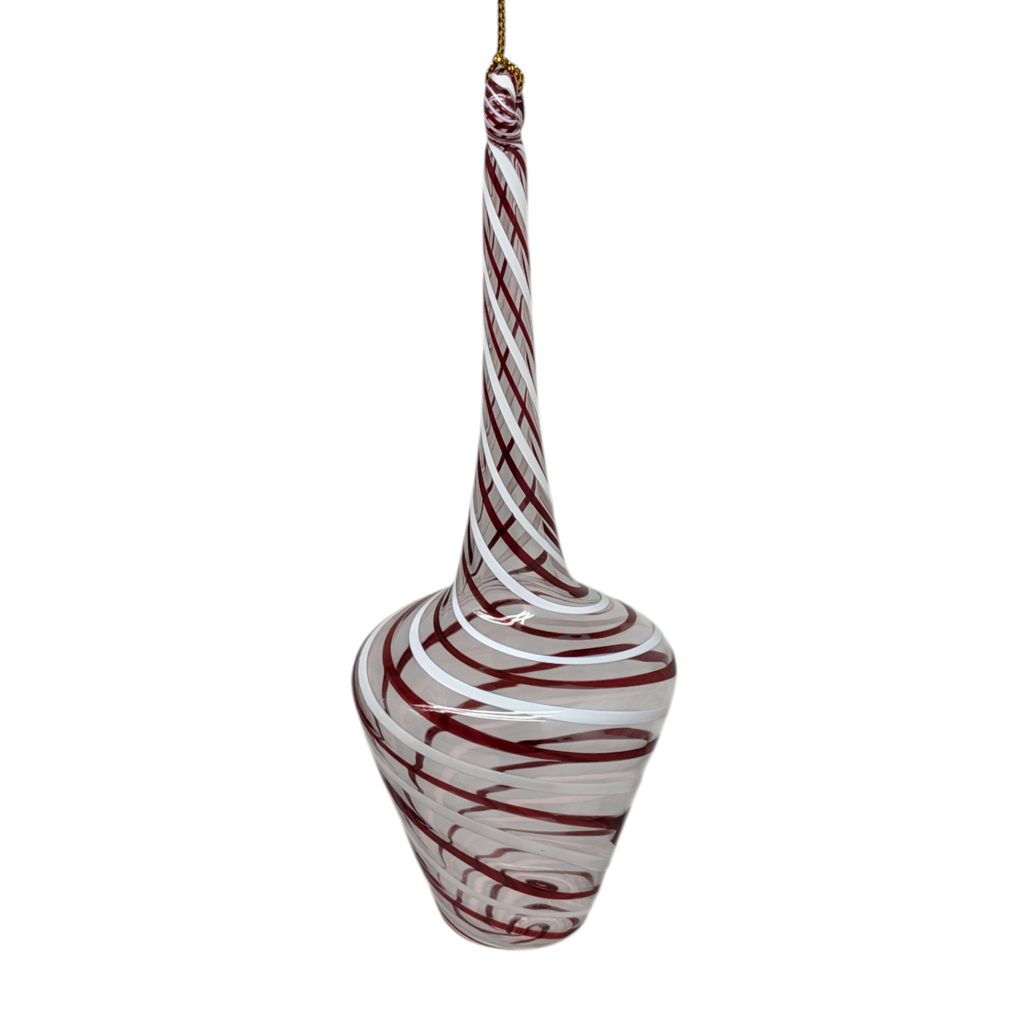 Egyptian Glass Long-Neck Spiral Vase Ornament
