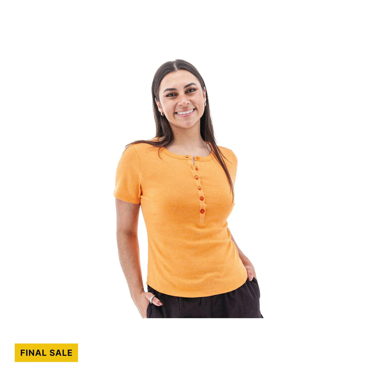 Aventura Women's Sandia Henley Tee - Apricot