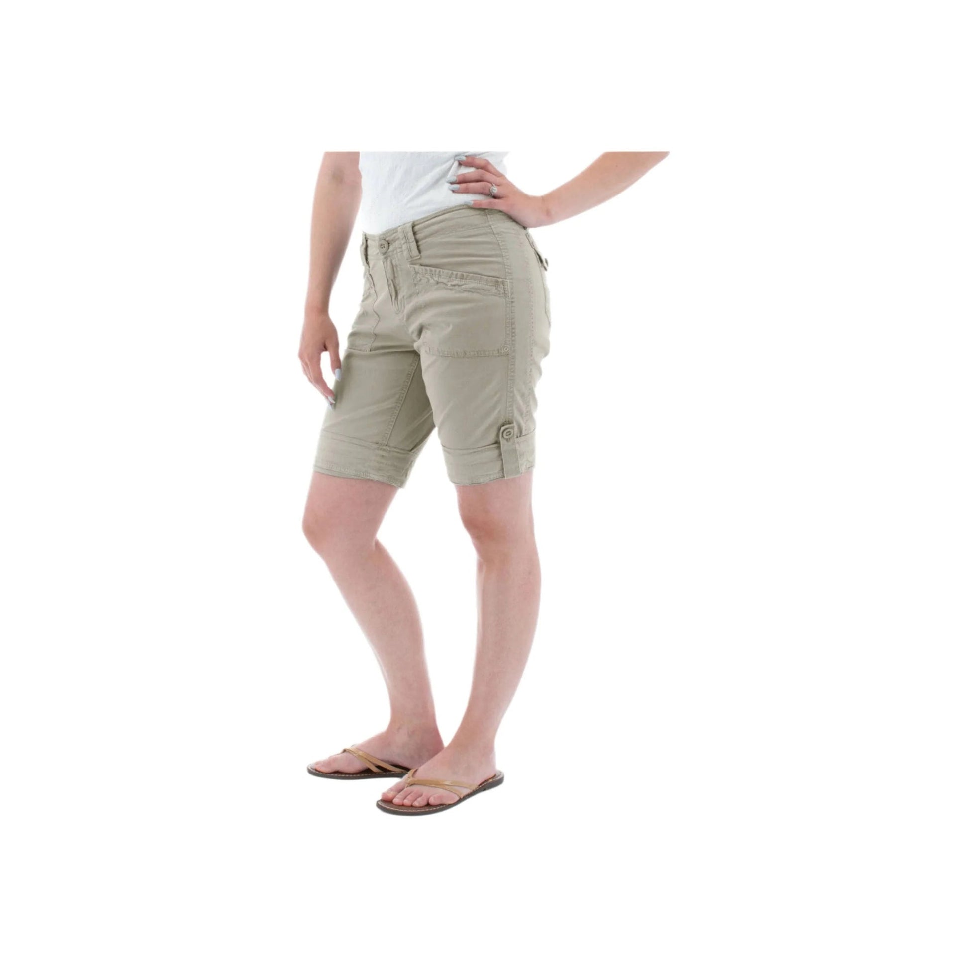 Aventura Women's Arden Roll Up Organic Short - Quarry by Lenny's Shoe & Apparel