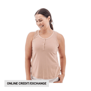 Aventura Women's Clemente Henley Tank Top - Misty Rose by Lenny's Shoe & Apparel