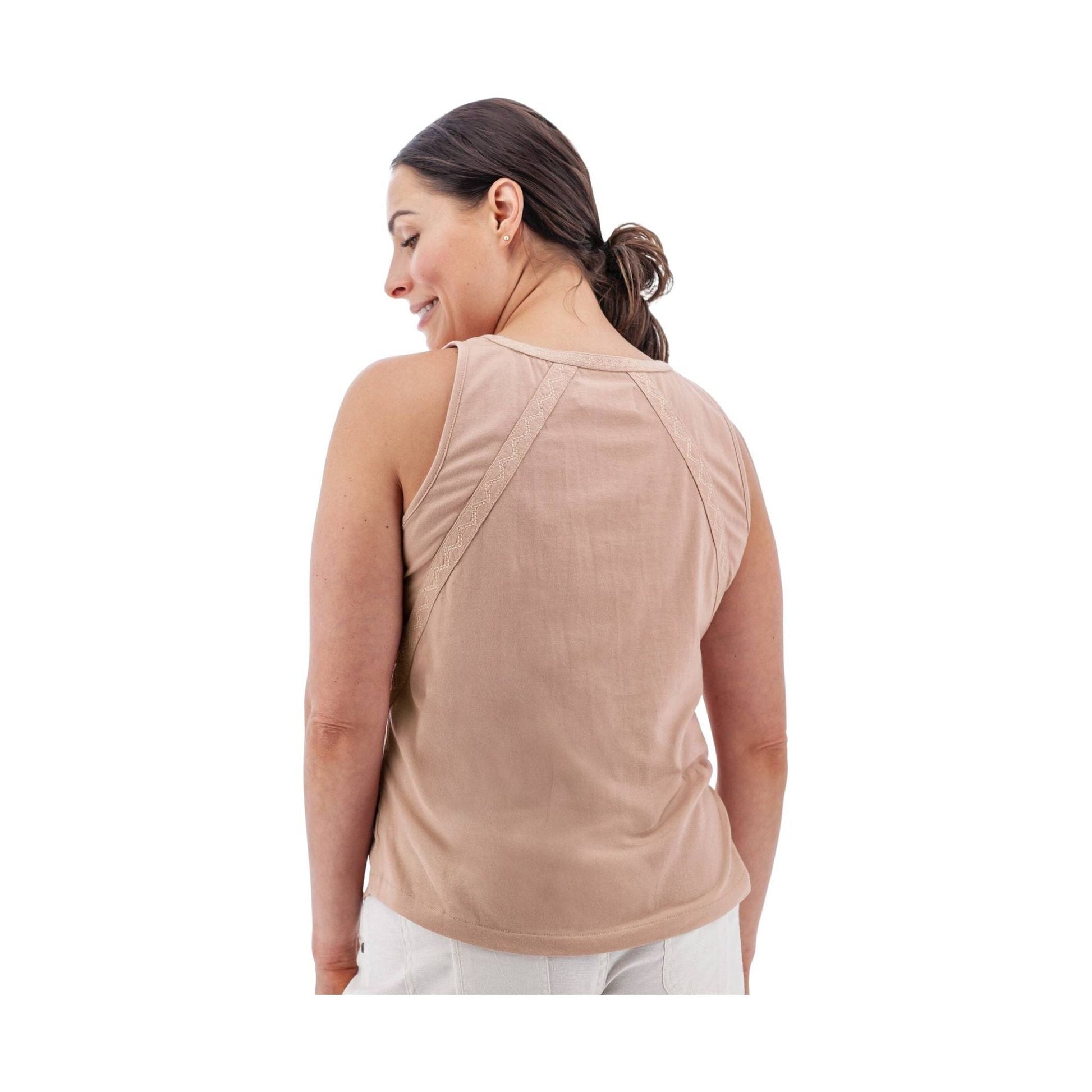 Aventura Women's Clemente Henley Tank Top - Misty Rose by Lenny's Shoe & Apparel