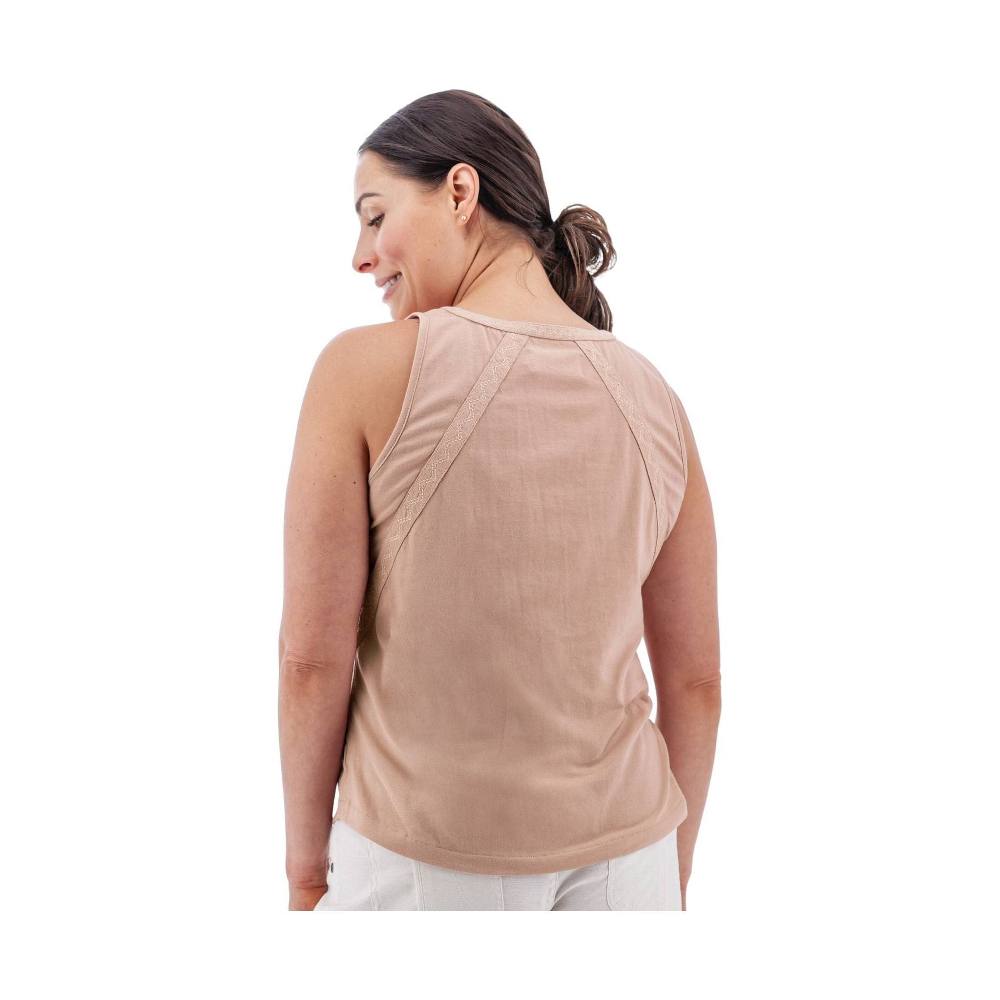Aventura Women's Clemente Henley Tank Top - Misty Rose by Lenny's Shoe & Apparel