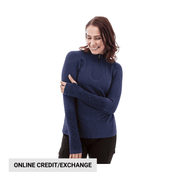 Aventura Women's McIntyre Quarter Zip Embroidered Pullover - Peacoat by Lenny's Shoe & Apparel