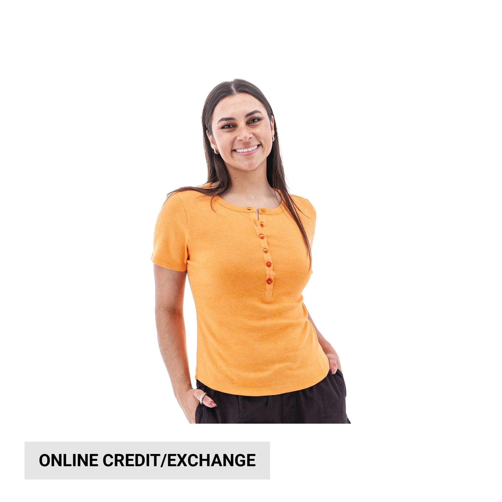 Aventura Women's Sandia Henley Tee - Apricot by Lenny's Shoe & Apparel