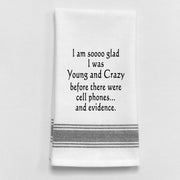 Dish Towel - Young And Crazy - White