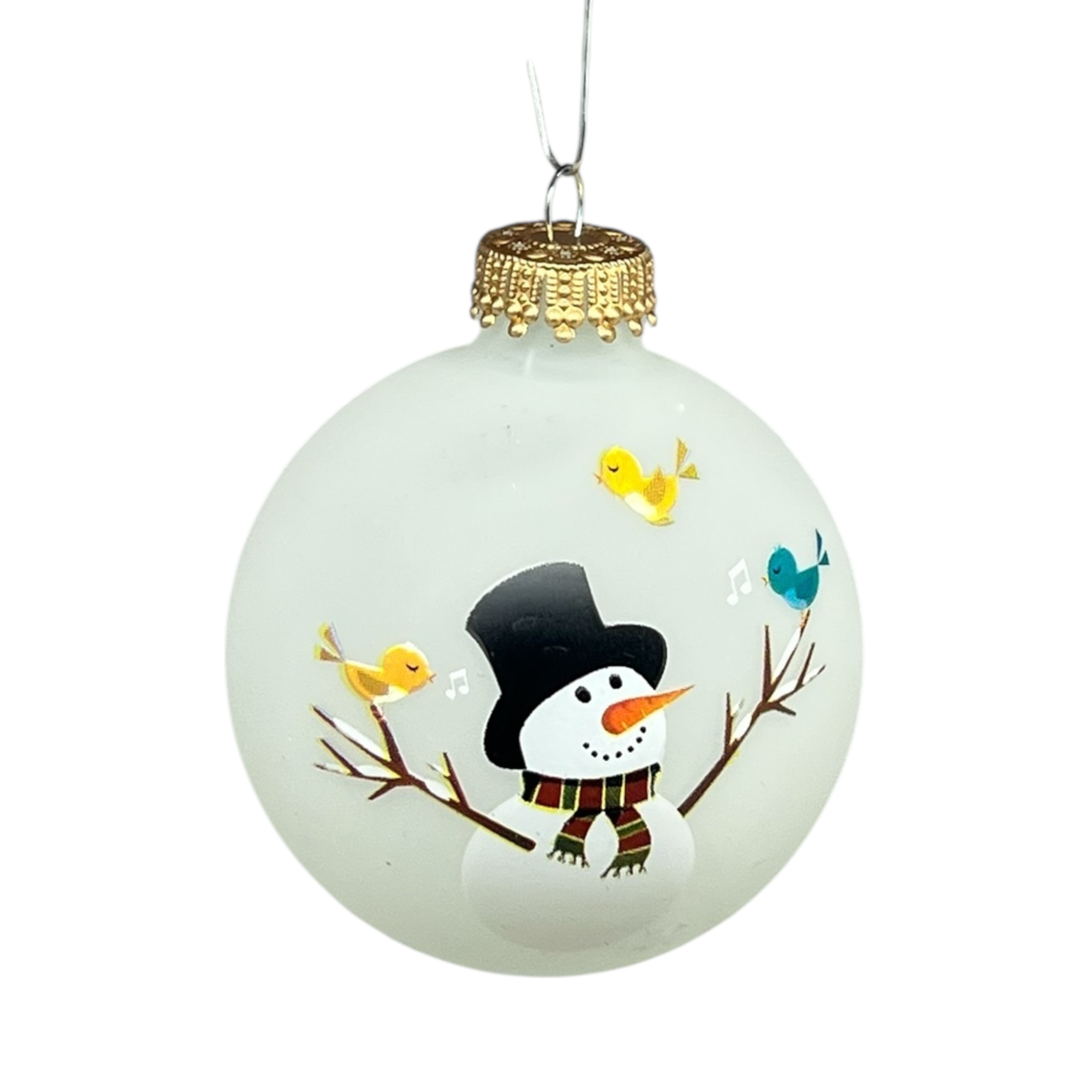 Krebs Value Glass Ball 4 pack - Snowman and Bluebird