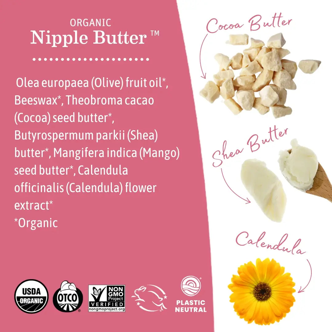 Earth Mama Organic Nipple Butter | Non-Sticky, Lanolin-Free, Non-GMO