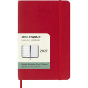 Moleskine Classic 12 Month 2027 Weekly Planner, Soft Cover, Pocket (3.5 x 5.5), Scarlet Red, 144 pages