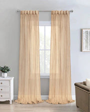 Paloma Dual Header Back Tab Rod Pocket Panel 52" x 84" Apricot by Homeportonline