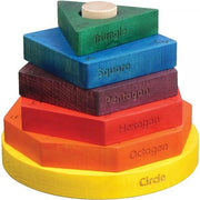 Shape Stacker in Rainbow Colors - Made in USA