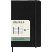 Moleskine Classic 12 Month 2027 Weekly Vertical Planner, Hard Cover, Pocket (3.5 x 5.5), Black, 144 pages