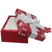 Gift Box for Gift Cards - 5" x 3.75" - Red Snowflake & Cream