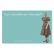 That s A Horrible Idea. What Time Sticky Notes in Aqua | Retro Stationery