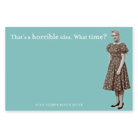 That s A Horrible Idea. What Time Sticky Notes in Aqua | Retro Stationery