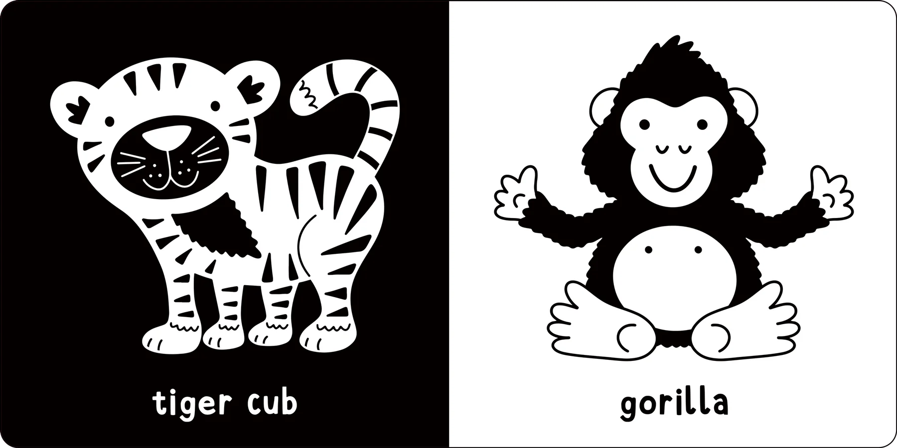 First Board Book High Contrast What Does Baby See? Baby Animals by Homeportonline