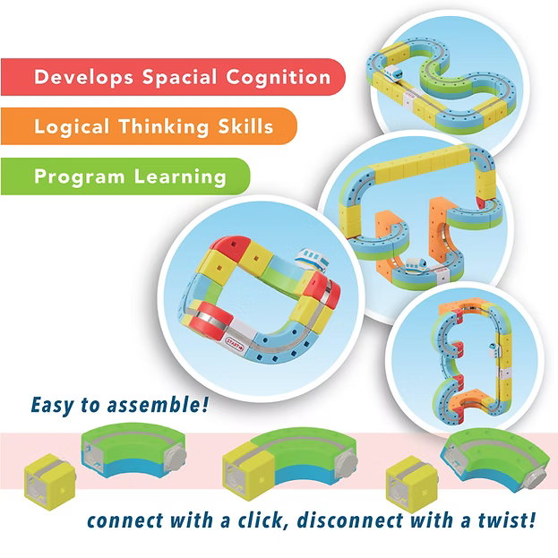 Rail Cube Starter Set | 32 Piece Magnetic Monorail Set