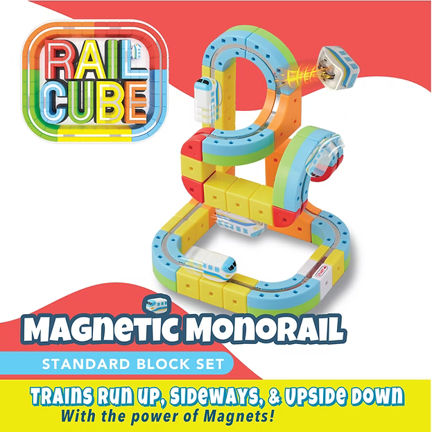 Rail Cube Starter Set | 32 Piece Magnetic Monorail Set