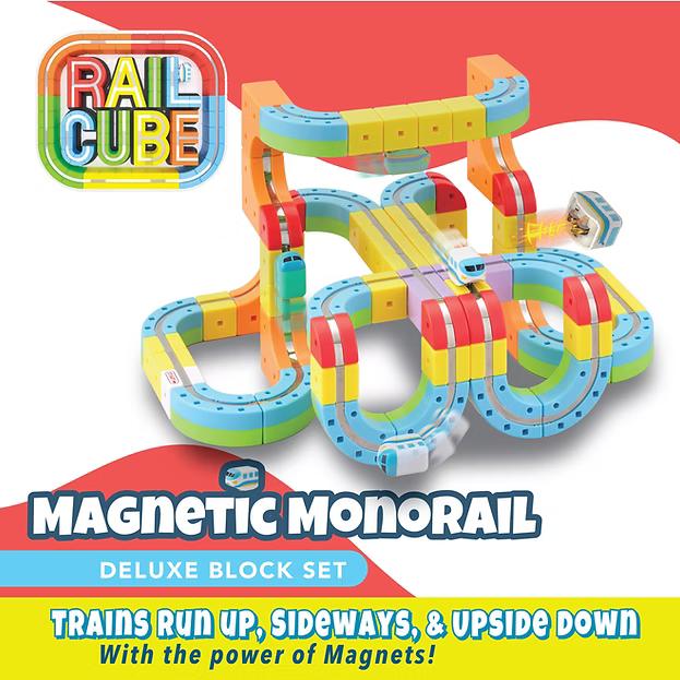 Rail Cube Deluxe Set | 66 Piece Magnetic Monorail Set