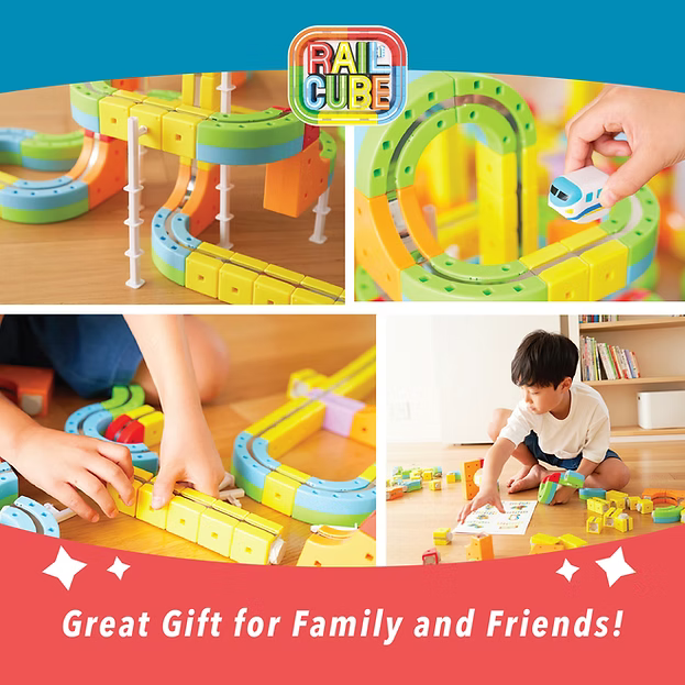 Rail Cube Starter Set | 32 Piece Magnetic Monorail Set