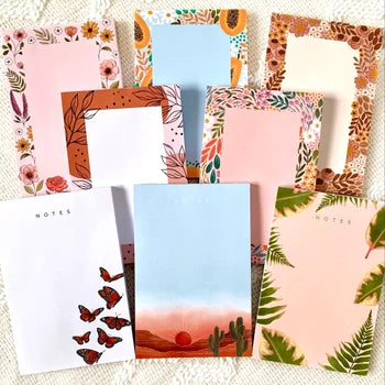 Pink Fern Leaves Notepad