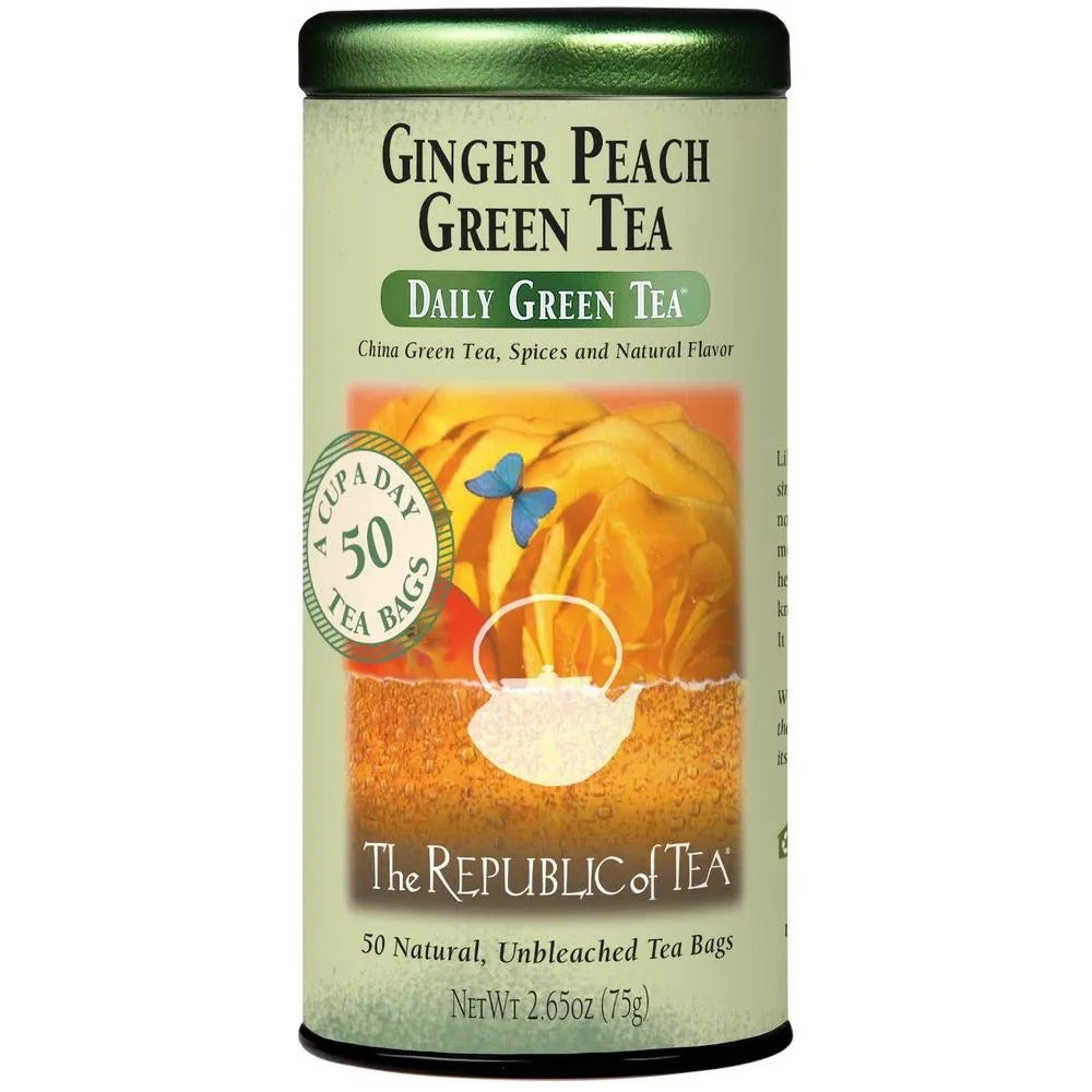 Daily Green Tea Tin - Ginger Peach Green 50bags by Homeportonline