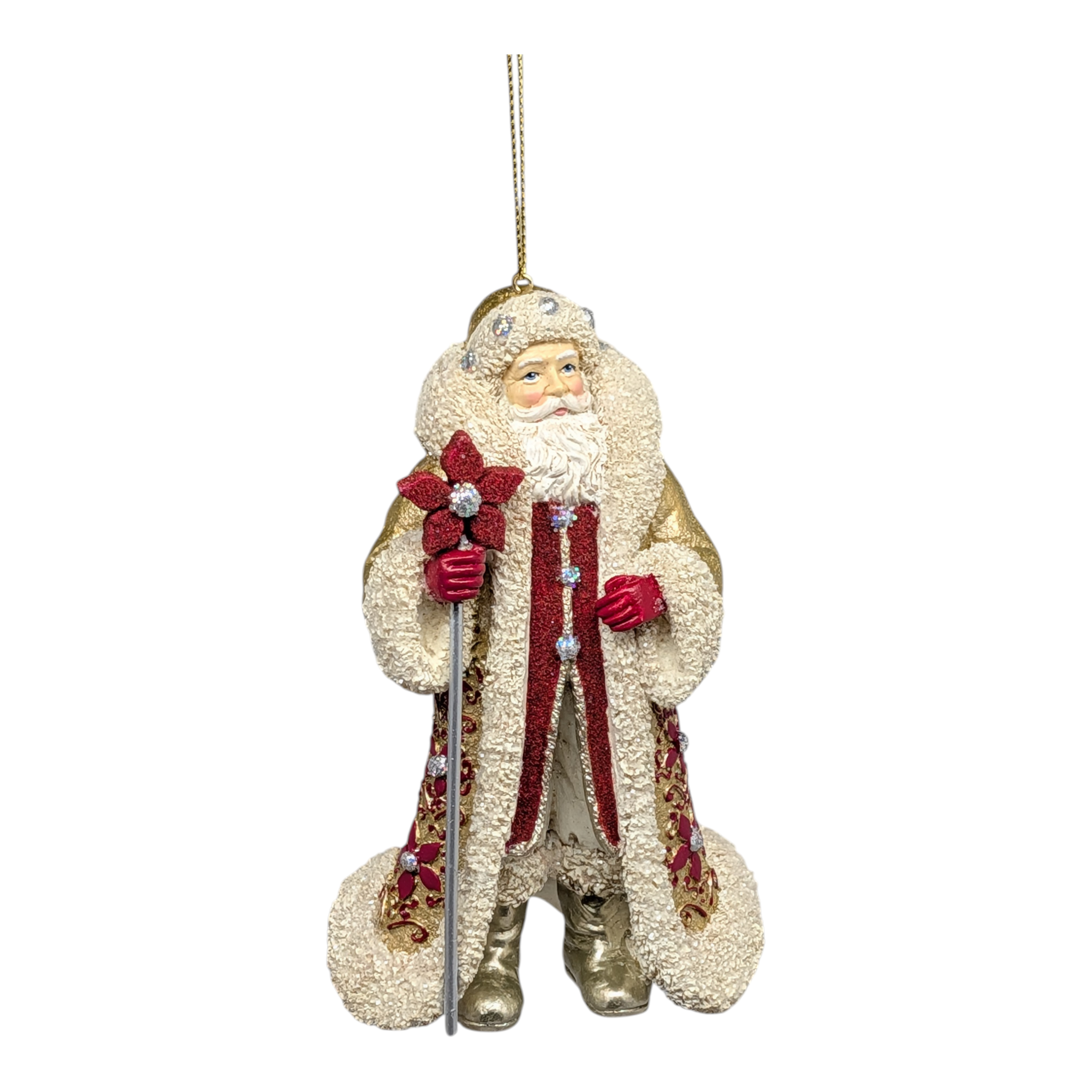 Holiday Diamonds Standing Santa with Staff