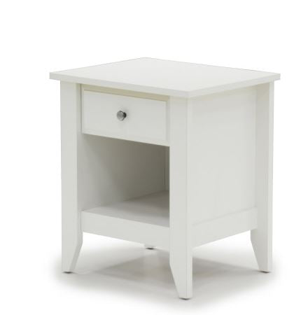 White Bedroom Nightstand 1 Drawer Nightstand Soft White Finish Shoal Creek by Homeportonline