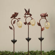 Solar-Powered Bronzed Animal Garden Stake -