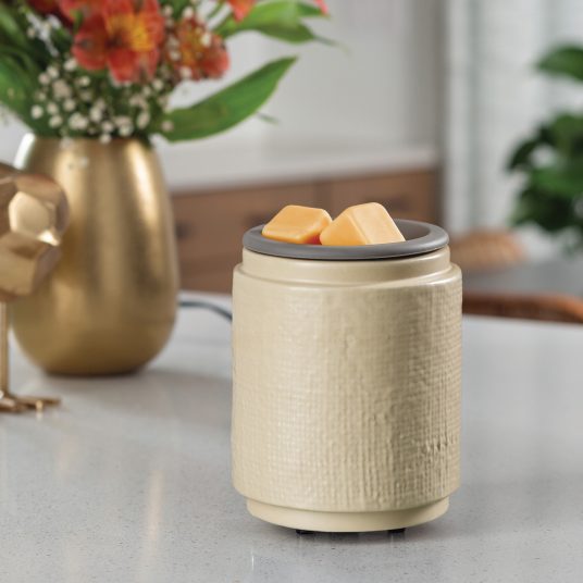 Wax Warmer - Flip Dish - Natural Linen by Homeportonline