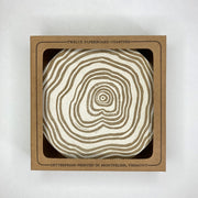 Linocut Tree Ring Coasters - May Day Studio