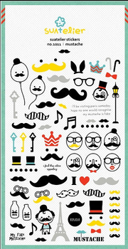 Stickers Mustache Glitter by Homeportonline