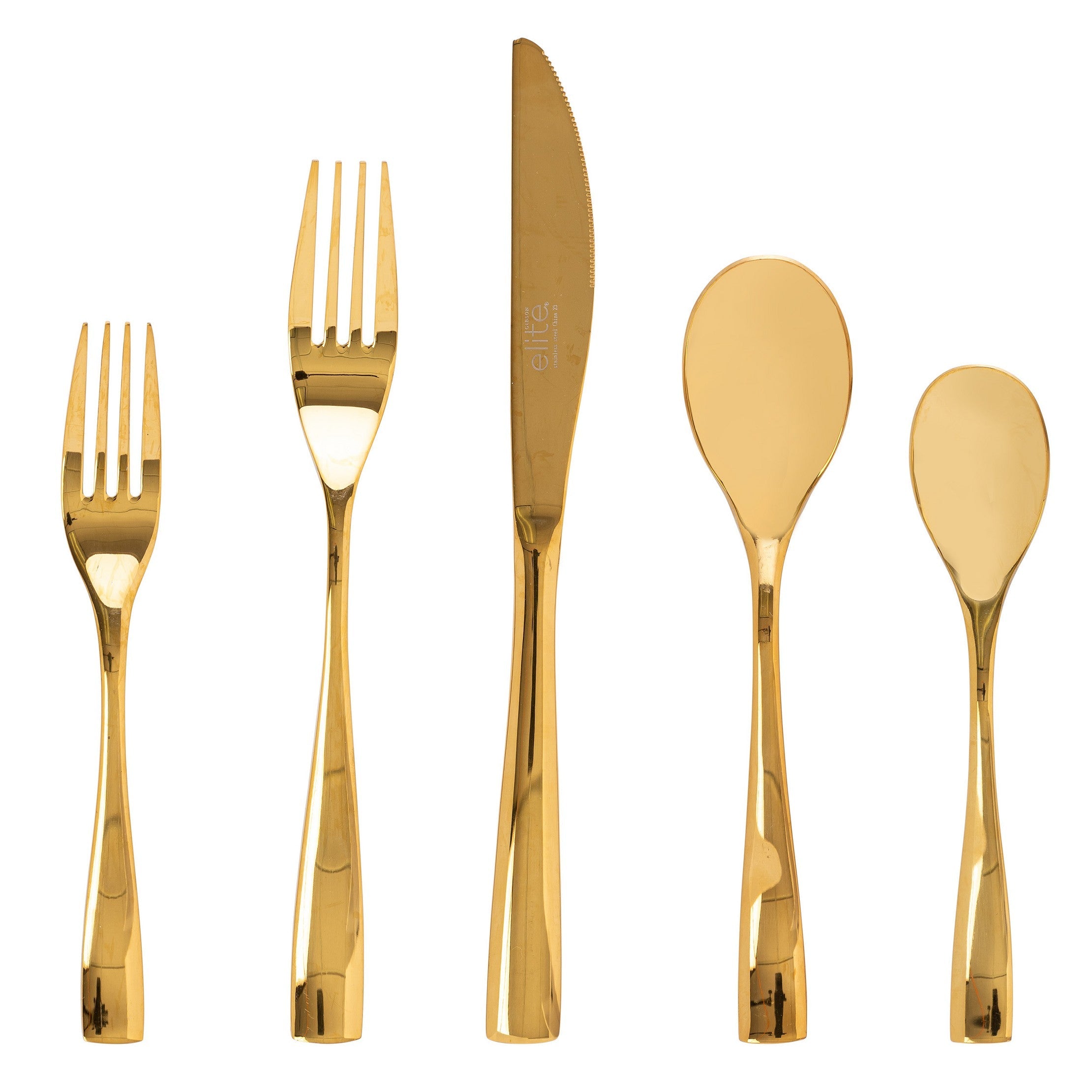 Stravidia 20 Piece Flatware - Gold Finish Stainless Steel (Sold Individually) by Homeportonline