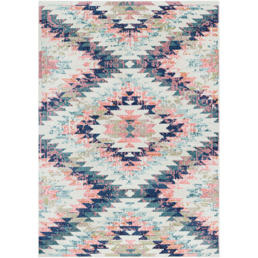 Anika 5'3" X 7'3" Rug Teal and Bright Pink by Homeportonline