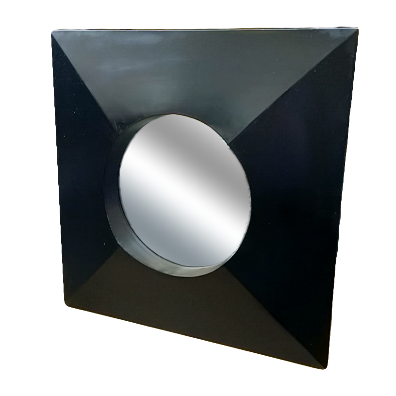 Square Framed Mirror 20" Black by Homeportonline