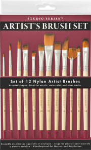 Art Center Artist's Brush Set of 12 Nylon Bristles by Homeportonline