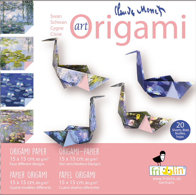 Art Origami 15cm x 15cm Monet Swan by Homeportonline
