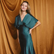 Dress Forum Satin Blouson Maxi Dress