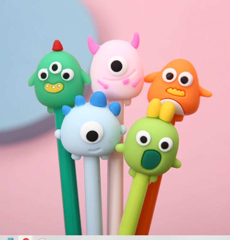 Gel Pen Monster Cute Retractable (Sold Individually) by Homeportonline