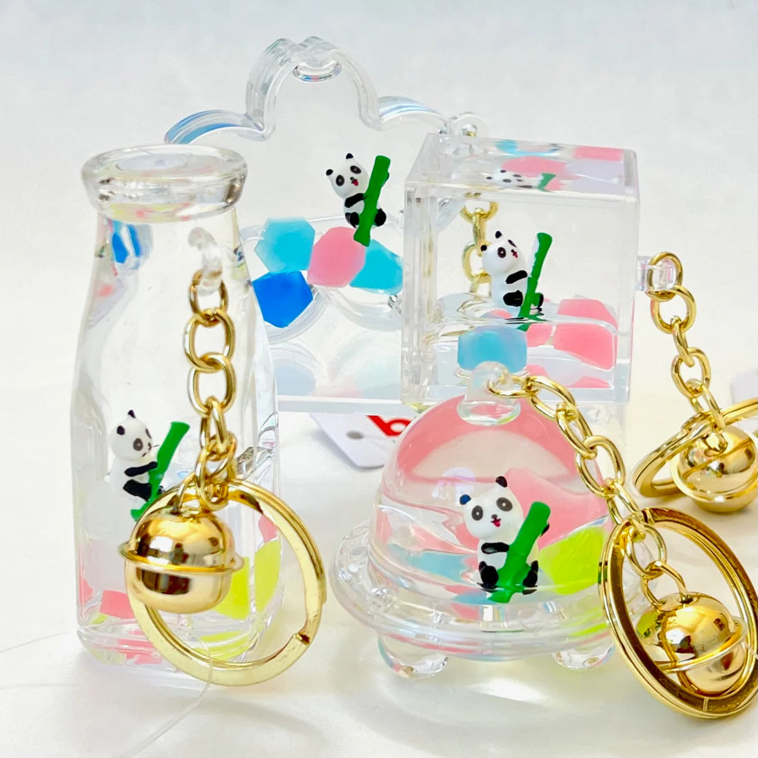Keychain Charm Panda & Bamboo Floaty in Various Containers - Sold Individually by Homeportonline