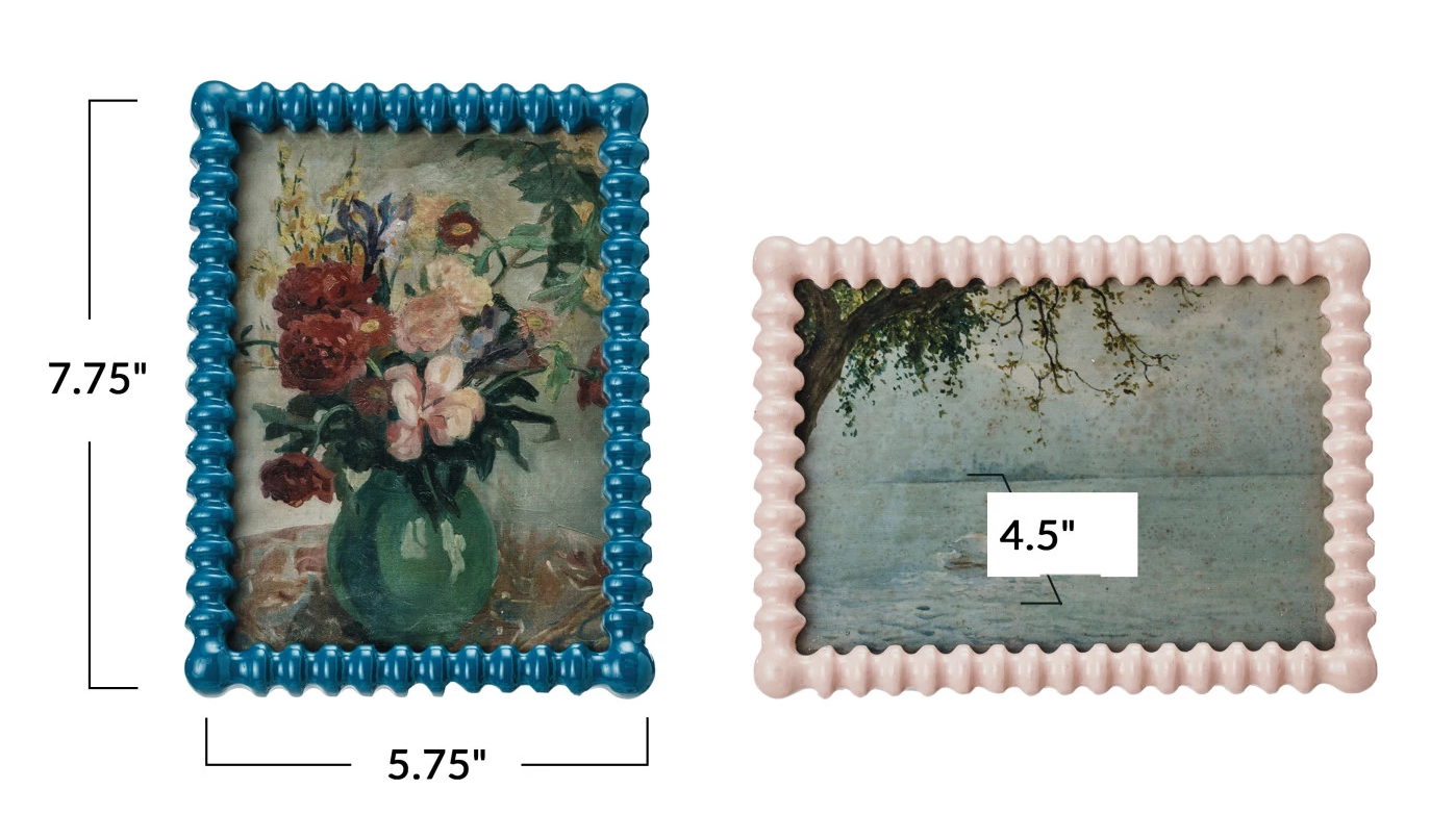 Frame Wood Spindle Blue or Blue 5" x 7" (Sold Individually) by Homeportonline