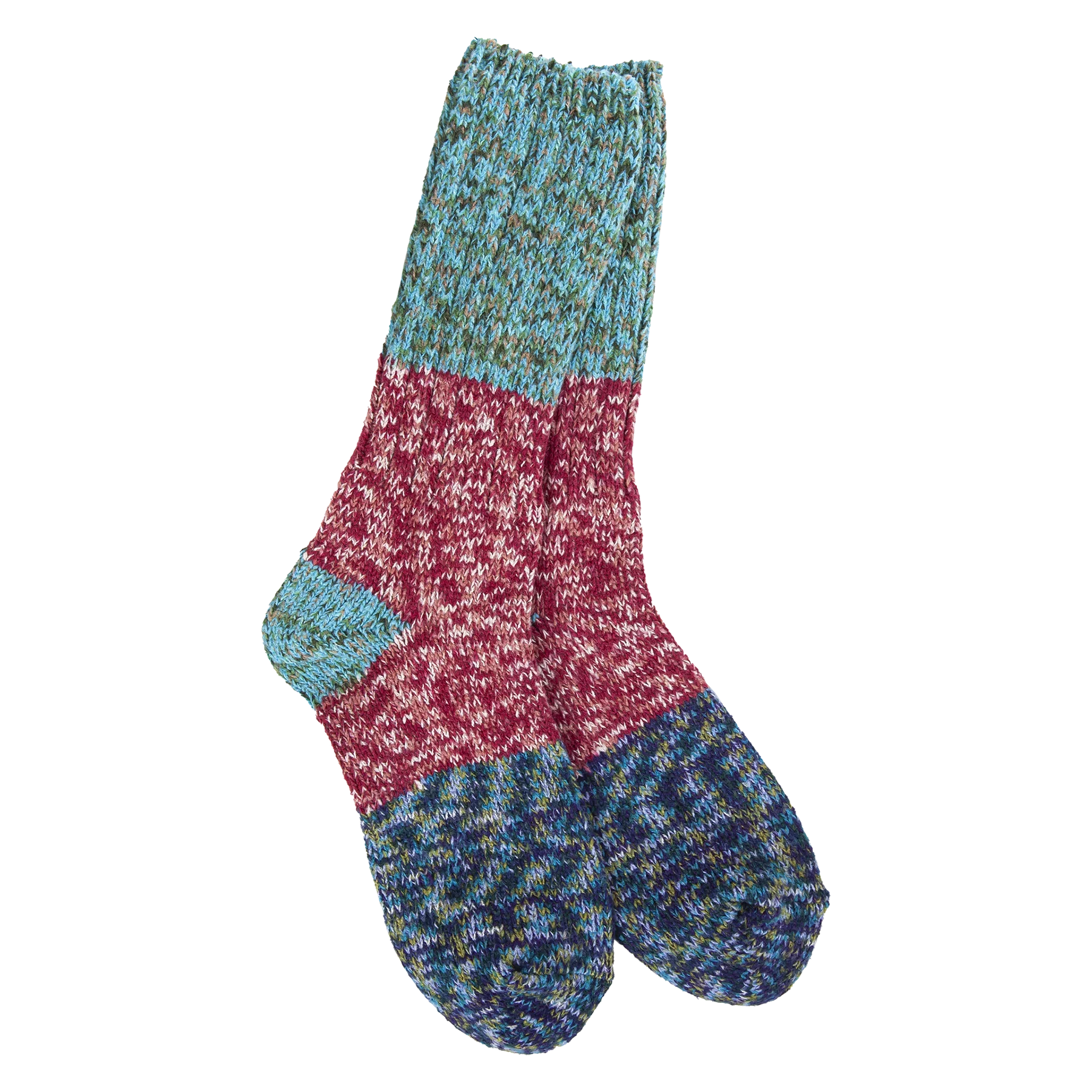 Socks - World's Softest Weekend Ragg Crew Cranberry Multi by Homeportonline