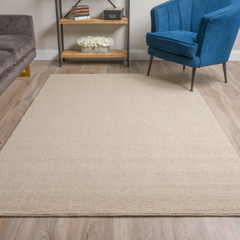 Monaco Boucle Wool Rug Taupe 5' X 7'6" by Homeportonline